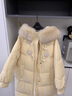 舒芳蝶（shufangdie）羽絨棉服女冬季2025新款中長(cháng)款牛角扣設計感小眾大毛領(lǐng)加厚外套女 雪梨黃 M 曬單實(shí)拍圖