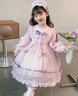 芭米諾女童洛麗塔公主裙冬裝兒童lolita生日連衣裙小女孩裙子 粉色 120 曬單實(shí)拍圖