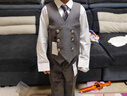 衣諾坊兒童西服馬甲套裝男童演出服灰色禮服 高級灰：馬甲套裝 130CM 曬單實(shí)拍圖