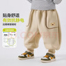 嘟嘟家寶寶雙面絨褲子秋冬兒童加厚長(cháng)褲男童冬季休閑褲女童冬裝 卡其 90 曬單實(shí)拍圖