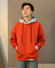 啄木鳥(niǎo)連帽衛衣男士長(cháng)袖t恤男春秋季2025新款休閑寬松保暖打底衫上衣服 暖橘色 【春秋款】 XL 【120-140斤】 曬單實(shí)拍圖