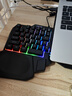 京川旭單手鍵盤(pán)外接手機王座電競游戲發(fā)光機械手感有線(xiàn)usb筆記本臺式機 小型便攜戰場(chǎng)吃雞鍵盤(pán) 黑色混光 曬單實(shí)拍圖