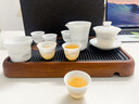 祥和龍羊脂玉茶具套裝陶瓷輕奢高檔蓋碗功夫茶具泡茶杯專(zhuān)用辦公室喬遷禮 【錦盒裝】遠山冰種羊脂玉套裝 10件 曬單實(shí)拍圖