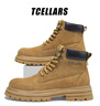 Tcellars馬丁靴男鞋秋冬新款英倫復古風(fēng)大黃靴厚底防滑戶(hù)外工裝靴子男士 楓葉黃【加絨】（卡半碼建議拍大一碼） 40 曬單實(shí)拍圖
