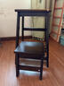 家逸實(shí)木梯凳家用折疊凳多功能廚房凳子兩用創(chuàng  )意爬梯登高凳臺階凳子 胡桃色橡膠木 二步梯 曬單實(shí)拍圖