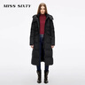 MISS SIXTY2025冬季新款羽絨大衣女可拆帽子配腰帶拼接90鵝絨 黑色 S 曬單實(shí)拍圖