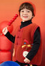 嘟嘟家兒童拜年服新款冬季女童紅色馬甲寶寶卡通坎肩冬裝新年國風(fēng)衣服 新年紅 110 曬單實(shí)拍圖