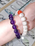 KARZUMYA烏拉圭紫水晶手串女款天然正品深紫色水晶轉運珠手鏈招財運 曜晶級天然【紫水晶約10mm】 曬單實(shí)拍圖