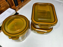 康寧餐具琥珀色保鮮盒耐熱玻璃飯盒微波爐烤箱適用3件套600ml*2+700ml 曬單實(shí)拍圖