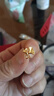 老廟黃金足金999銀杏葉耳釘5G工藝精致立體禮正品生日禮物 曬單實(shí)拍圖