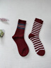 薩拉維夫（SLLAVIF）酒紅色襪子女款冬款2026馬年新款酒紅色本命年新年襪冬天禮物長(cháng)襪 波點(diǎn)+二杠+愛(ài)心+麻花 4雙 均碼 曬單實(shí)拍圖