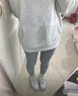 浪莎（LangSha）加絨加厚打底褲女高腰收腹顯瘦豎條紋連褲襪秋冬季保暖羊毛打底襪 【踩腳】淺灰 均碼 80-140斤 曬單實(shí)拍圖