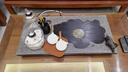 石福記茶盤(pán)整塊天然烏金石茶臺家用中式簡(jiǎn)約全自動(dòng)電磁爐一體大號茶托盤(pán) 荷葉100*50*3cm（電器款） 曬單實(shí)拍圖