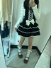 TO ALICE【To Alice】熊之原創(chuàng  )lolita古早昭和蛋糕三層裙擺背帶裙襯衫套裝 C8637黑色背帶裙 S 曬單實(shí)拍圖