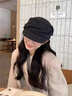 時(shí)鳥(niǎo)貝雷帽子女秋冬季云朵褶皺八角帽日系復古顯臉小洋氣畫(huà)家報童帽 黑色 均碼 （56-58cm） 曬單實(shí)拍圖