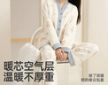 婧麒（JOYNCLEON）月子服秋冬空氣棉加厚產(chǎn)后孕婦睡衣哺乳產(chǎn)婦家居服 藍L Jyz200938 曬單實(shí)拍圖