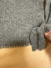 MSLAN巴素蘭羊毛坑條針織衫2025冬季新款個(gè)性毛邊通勤套頭打底衫 淺淡灰 M 曬單實(shí)拍圖