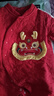 巴厘小豬（BALIPIG）嬰兒百天衣服中國風(fēng)龍寶寶紅色新年服秋冬季夾絲保暖新生兒連體衣 大紅 66cm 曬單實(shí)拍圖