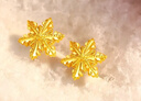 中國黃金（CHINA GOLD）黃金耳釘女士999足金雪花耳釘元旦跨年新年禮物送女友老婆 【京速達】耳釘約0.8g*甄選禮盒 曬單實(shí)拍圖
