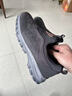 足力健艾爸爸老人鞋男爸爸鞋冬季加絨一腳蹬加寬軟底防滑媽媽鞋 9502深灰（送襪子） 42 (送襪子) 曬單實(shí)拍圖