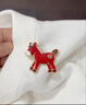 歐陽(yáng)先生新款歐美個(gè)性琺瑯水鉆滴油小馬胸針精致西裝大衣胸花百搭別針配飾 高級紅色 A26-307 曬單實(shí)拍圖