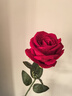 花敘仿真玫瑰花婚禮仿生花裝飾生日禮物花束插花客廳絨布假花家居擺件 超大玫瑰艷紅色-花朵10cm 1支 曬單實(shí)拍圖