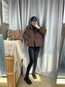 短款棉服女冬季2026新款韓版寬松棉衣小個(gè)子時(shí)尚加厚保暖棉襖外套 咖啡色 L  建議體重105-120斤 曬單實(shí)拍圖