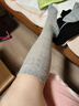 莫代爾堆堆襪女春夏季薄款純色網(wǎng)眼透氣小腿襪春夏季白色日系中長(cháng)筒襪女 曬單實(shí)拍圖