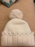 恒源祥帽子女秋冬加厚保暖兔毛線(xiàn)帽加絨護耳針織冷帽時(shí)尚點(diǎn)鉆毛球套頭帽 白色【內里加絨】 均碼(彈力帽圍) 曬單實(shí)拍圖