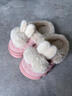 眺德高兒童棉毛拖鞋冬季可愛(ài)兔子拖鞋女童家用室內鞋保暖卡通可愛(ài)地板鞋 粉色【26/27碼 內長(cháng)16CM適合腳長(cháng)15CM】 曬單實(shí)拍圖