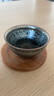 建緣天成 建盞茶杯純手工油滴盞杯黑釉瓷器高端茶具陶瓷主人杯單杯茶盞 9x5銀藍油滴(束口型) 曬單實(shí)拍圖