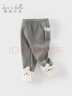 戴維貝拉（DAVE＆BELLA）冬季新款加絨女童打底褲針織兒童休閑褲女寶寶長(cháng)褲小童褲子 花灰色【現貨】 100 cm（建議身高90-100cm） 曬單實(shí)拍圖