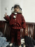 怡菲朵（IFEELDO）女童加絨冬季衣服套裝拜年服女寶寶加厚唐裝新年裝中式保暖國風(fēng)潮 酒紅色 110 建議35-40斤 曬單實(shí)拍圖