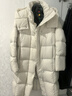 美力城長(cháng)款羽絨服女裝新款90%鵝絨過(guò)膝外套連帽戶(hù)外休閑運動(dòng)風(fēng) 科技灰【版型寬松，建議拍小一碼】 實(shí)物偏暖白色 M 曬單實(shí)拍圖