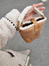 斐月伽 包包女士斜挎包女水桶包秋冬羊羔毛單肩斜挎手提復古迷你水桶包 卡其色 曬單實(shí)拍圖