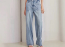 ONLY2025夏季新款萊賽爾磨白寬松高腰直筒褲牛仔褲女|125232026 J32洗水牛仔藍 S S褲長(cháng)減短 曬單實(shí)拍圖