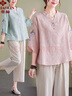 俞兆林（YUZHAOLIN）棉麻套裝女?huà)寢屜难b時(shí)尚洋氣2025夏新款大薄款亞麻短七分袖兩件套 天藍+米白色闊腿褲 2XL （105-115斤） 曬單實(shí)拍圖