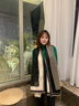 viney圍巾女冬季保暖圍脖新款加厚仿羊絨披肩生日禮物高級感送女友老婆 黑色 小眾百搭時(shí)尚洋氣高顏值 曬單實(shí)拍圖