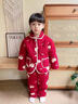 帕皮猴女兒童珊瑚絨睡衣冬季2025新款寶寶中國紅三層夾棉加絨厚小孩家居 紅色 90 碼建議1-2歲（身高85左右） 曬單實(shí)拍圖