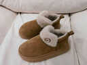 紅豆棉拖鞋女士冬季2025新款室內家居厚底防滑保暖毛絨高幫棉鞋女 卡其【加絨加厚】 38-39 適合37-38腳穿 曬單實(shí)拍圖