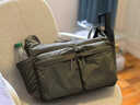微光里單肩斜挎包男裝女裝休閑大容量包包多口袋通勤防潑水尼龍包郵差包 綠色 曬單實(shí)拍圖