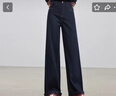 朗文斯?。↙.WEST）女2025冬季新款百搭高腰寬松顯瘦休閑直筒闊腿牛仔褲 藏青 S 曬單實(shí)拍圖