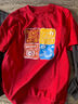 阿迪達斯（adidas）童裝26新年款男童圓領(lǐng)紅色衛衣中大童兒童假兩件運動(dòng)套頭衫KV6980 曬單實(shí)拍圖