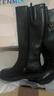 天美意千金靴厚底加絨女靴加絨長(cháng)筒靴騎士靴顯瘦時(shí)尚長(cháng)靴 黑色豎扣款（牛皮-鎖溫內里） 36 曬單實(shí)拍圖