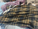 妙奕嘉褲子女冬季寬松直筒闊腿褲垂墜感休閑格子褲小個(gè)子高腰寬松褲長(cháng)褲 抽繩休閑直筒褲【黃棕格】 XL 【 建議120-140斤】 曬單實(shí)拍圖