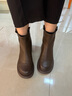 卓詩(shī)尼短靴女2025秋冬季新款棕色復古切爾西靴子女靴瘦瘦靴加絨馬丁靴女 棕色【秋冬保暖】 37 曬單實(shí)拍圖