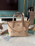 蔻馳（COACH）【官方授權店】coach女包c(diǎn)ity15小號單肩斜挎包托特包送女友禮物 CW032SVPWH淺卡其豆沙粉 曬單實(shí)拍圖
