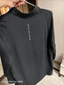 安踏半開(kāi)襟跑步訓練長(cháng)袖T恤男加絨保暖男運動(dòng)健身打底衫 基礎黑-4 L (男/175) 曬單實(shí)拍圖