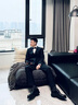 聲猴西服外套男英倫風(fēng)帥氣商務(wù)西服套裝新郎結婚修身型雙排扣男士西服 黑色西服+白襯衫+黑西褲【三件套】 XL 曬單實(shí)拍圖