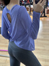 陶芙（taofu）瑜伽服寬松運動(dòng)套裝女秋冬跑步普拉提跳操長(cháng)袖健身服美背速干上衣 紫色長(cháng)袖兩件套（灰褲） S 曬單實(shí)拍圖